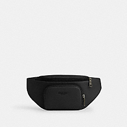 Racer Belt Bag In Smooth Leather - CT754 - Gunmetal/Black