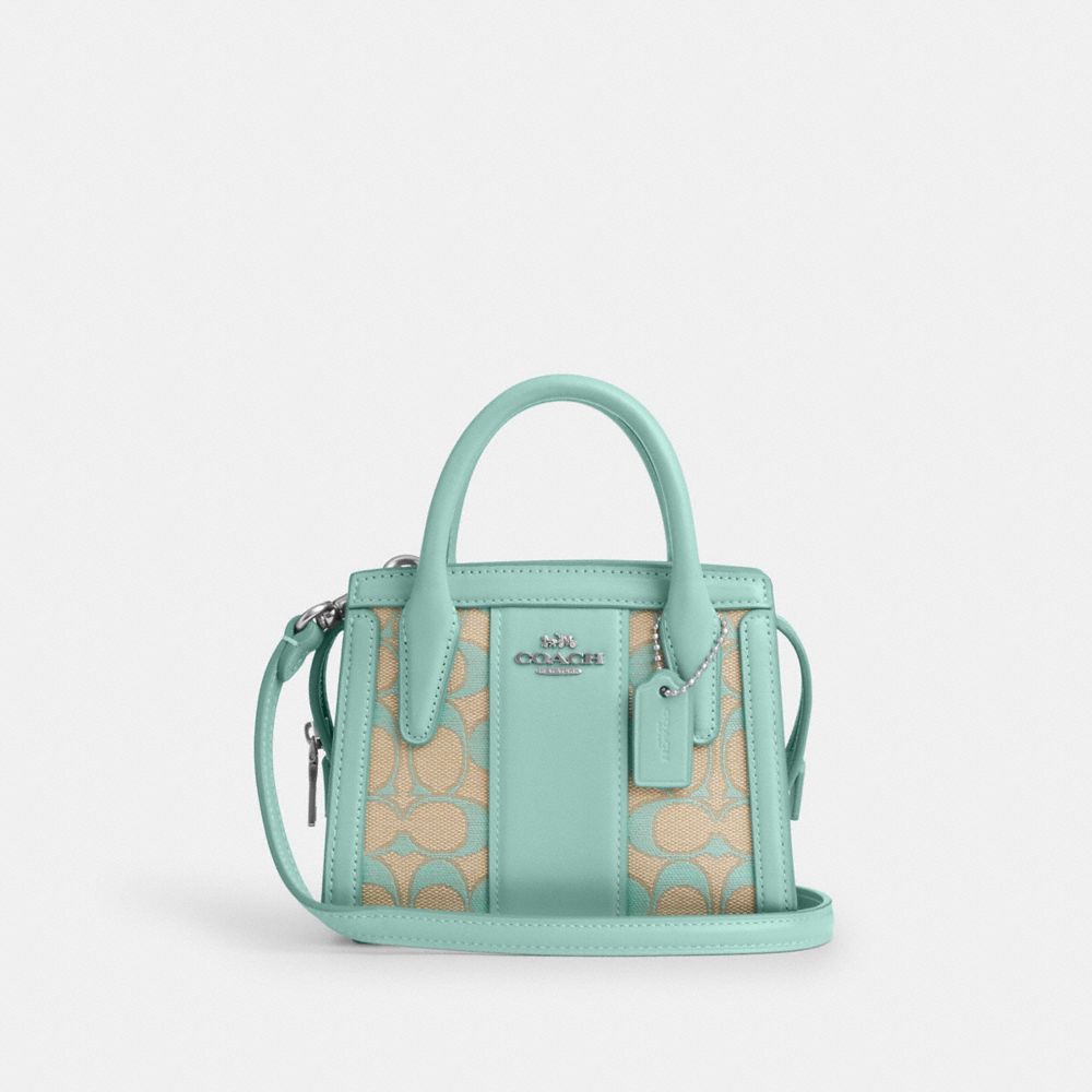 COACH CT756 Andrea Mini Carryall In Signature Jacquard SV/FADED BLUE