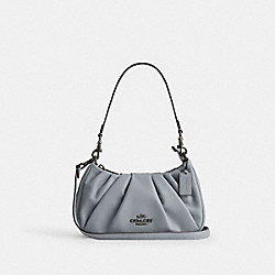 Teri Shoulder Bag With Ruching - CT761 - Qb/Grey Blue