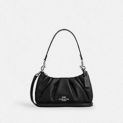 Teri Shoulder Bag With Ruching - CT761 - Silver/Black