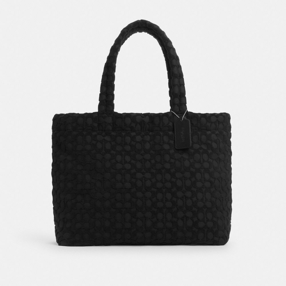COACH CT764 Tote In Signature Terry SILVER/BLACK