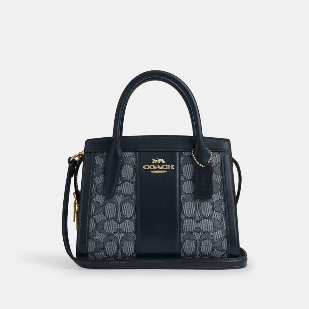 COACH CT766 Andrea Carryall Bag In Signature Jacquard IM/NAVY/MIDNIGHT NAVY