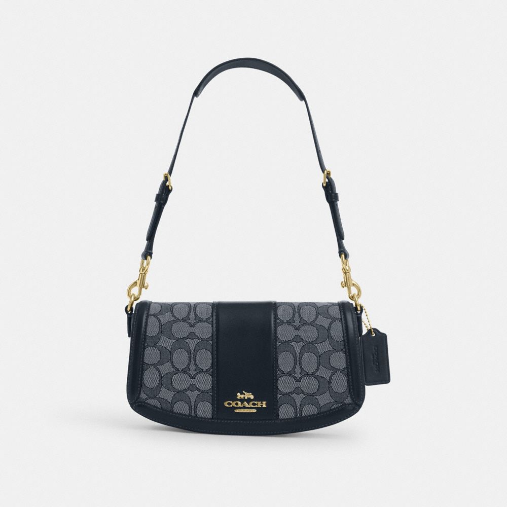 Andrea Shoulder Bag In Signature Jacquard - CT767 - Im/Navy/Midnight Navy