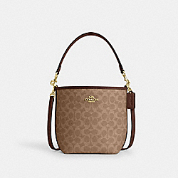 City Bucket Bag In Signature Canvas - CT800 - Gold/Tan/Brown
