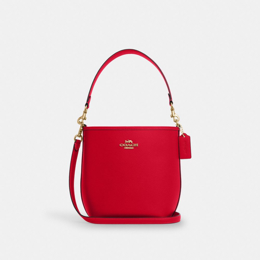 City Bucket Bag - CT801 - Gold/Bold Red
