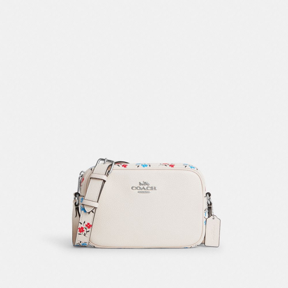 Jamie Camera Bag With Floral Print - CT829 - Silver/Chalk Multi