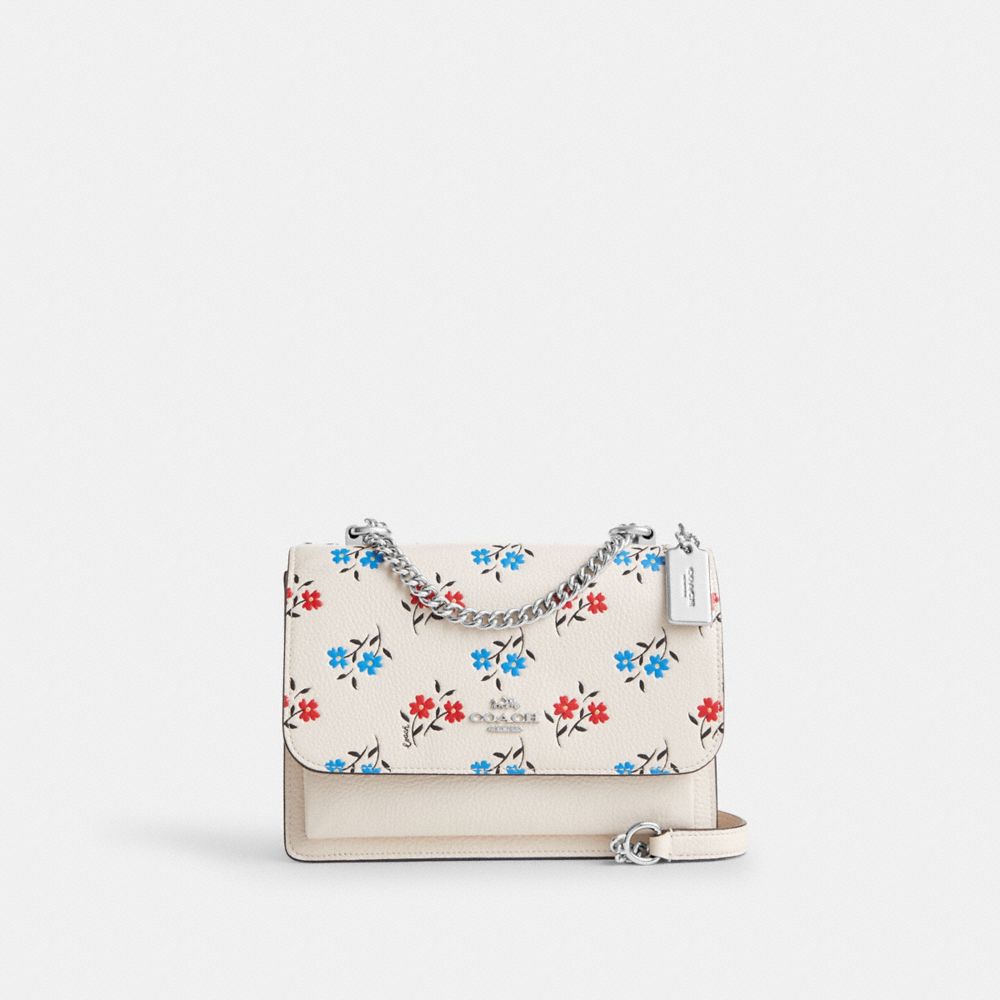 COACH CT831 Klare Crossbody Bag With Floral Print SILVER/CHALK MULTI