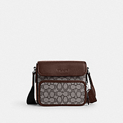 Sullivan Flap Crossbody Bag In Signature Jacquard - CT834 - Sv/Oak/Maple