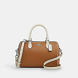 Rowan Satchel Bag In Colorblock - CT848 - Silver/Light Saddle Multi