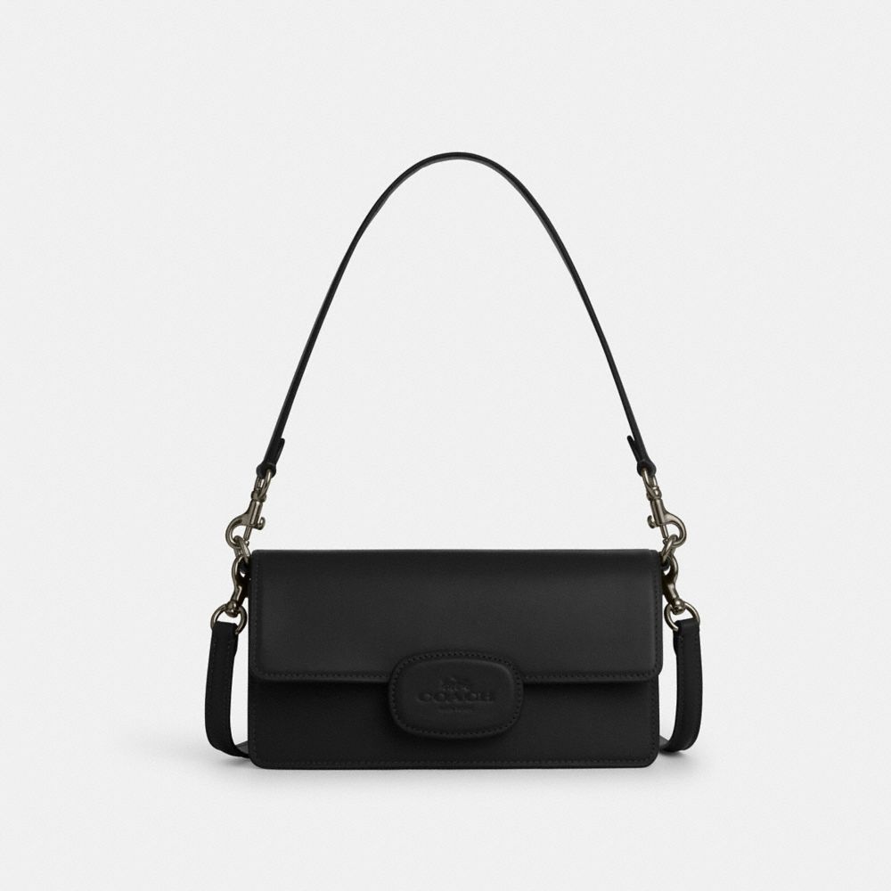 Eliza Flap Crossbody With Leather Covered Closure - CT851 - Gunmetal/Black