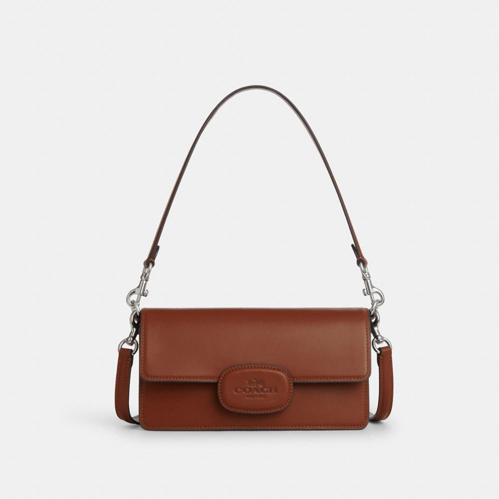 COACH CT851 Eliza Flap Crossbody With Leather Covered Closure SV/REDWOOD