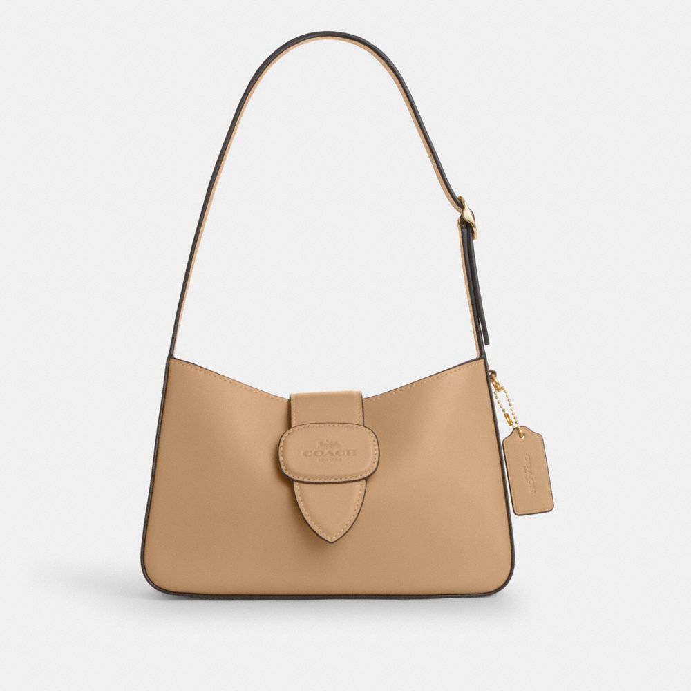 Eliza Shoulder Bag With Leather Covered Closure - CT853 - Im/Tan