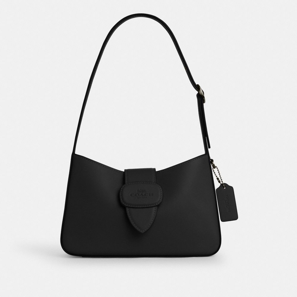 COACH CT853 Eliza Shoulder Bag With Leather Covered Closure GUNMETAL/BLACK