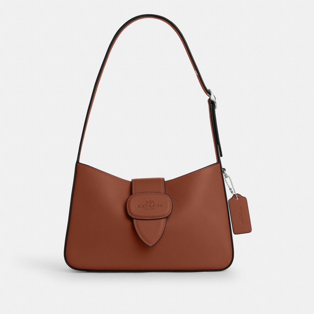 Eliza Shoulder Bag With Leather Covered Closure - CT853 - Sv/Redwood