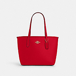 Small City Tote Bag - CT859 - Gold/Bold Red