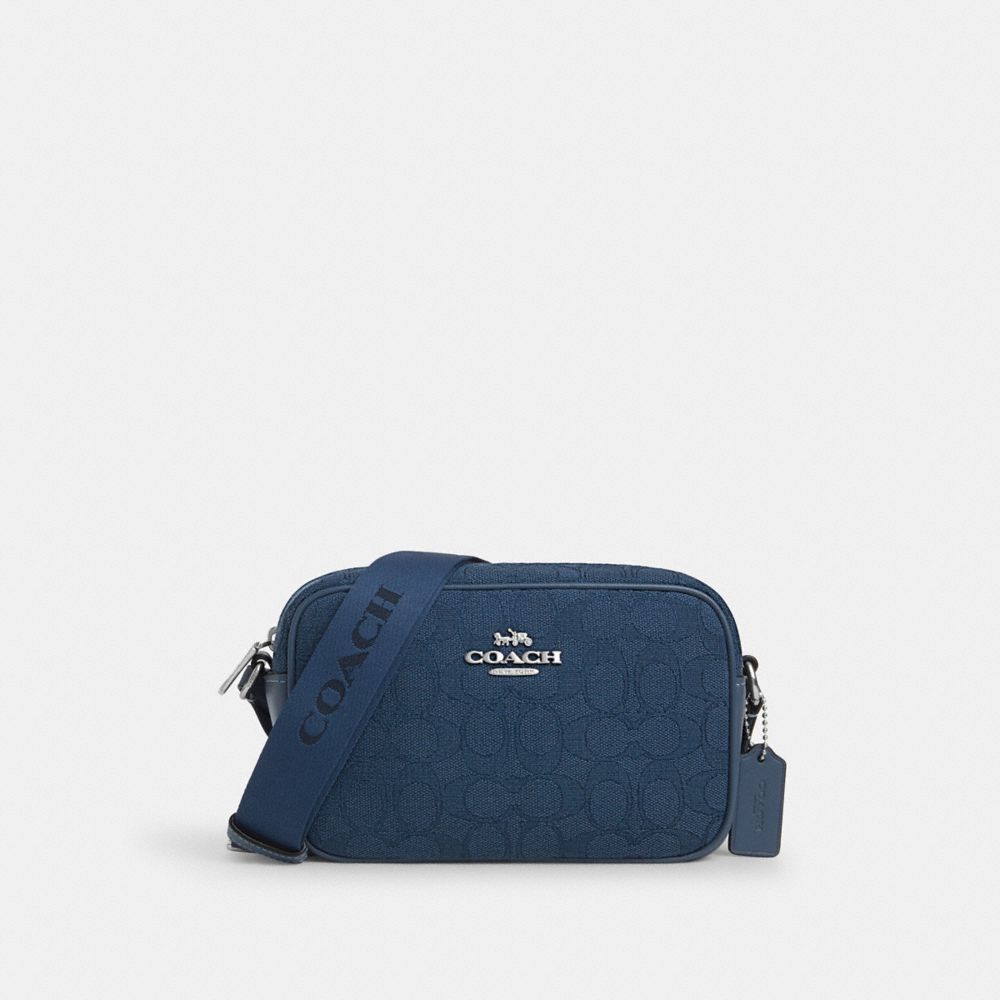 COACH CT861 Mini Jamie Camera Bag In Signature Jacquard SILVER/DENIM/DARK DENIM