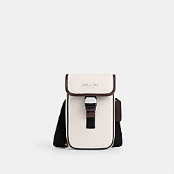Racer Phone Crossbody In Leather - CT887 - Sv/Chalk/Maple