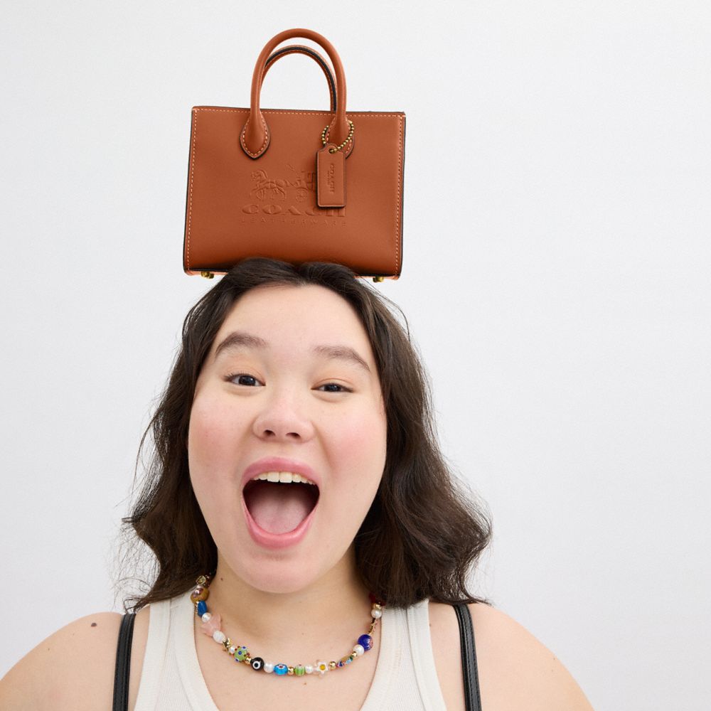 中古 すきずき コーチ ハンドバッグ 20466 レザー ブラック ゴールド  