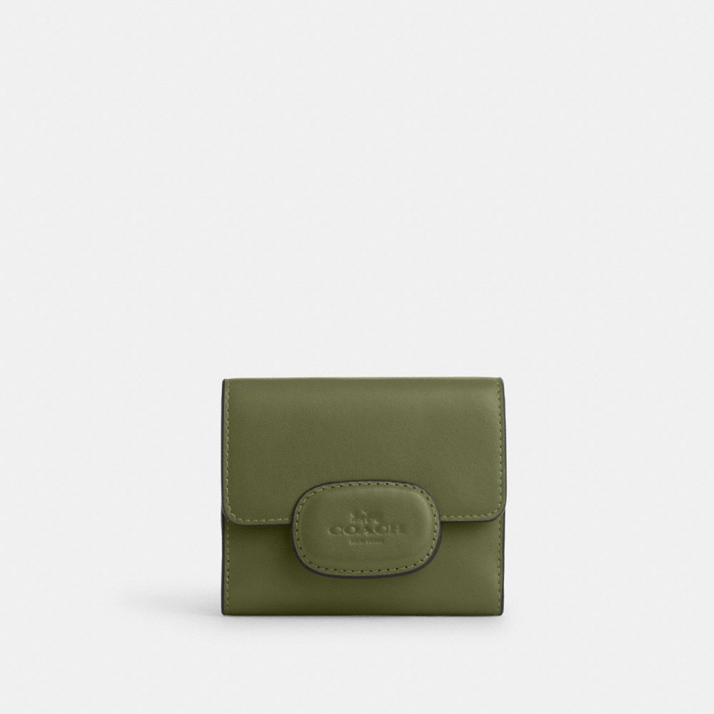 Eliza Small Wallet With Leather Covered Closure - CT985 - Gunmetal/Military Green