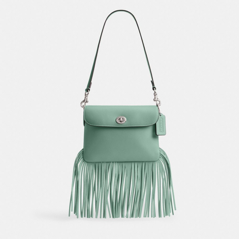 COACH CU033 1964 Fringe Bag SILVER/AQUAMARINE