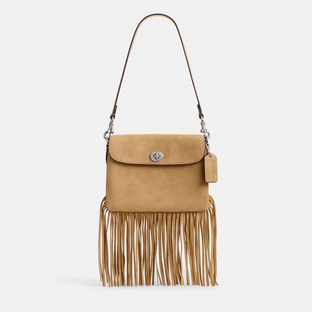 COACH CU034 1964 Fringe Bag SILVER/PEANUT