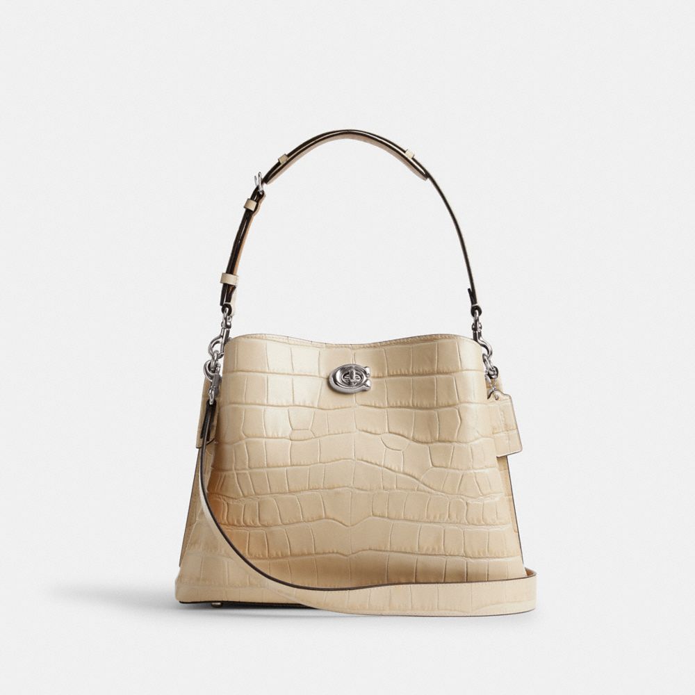 COACH CU057 Willow Shoulder Bag SILVER/IVORY