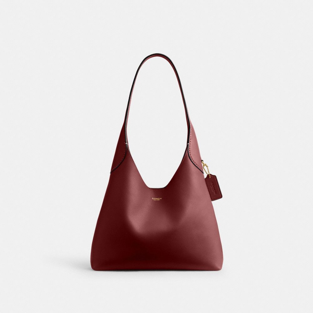 COACH CU068 Brooklyn Shoulder Bag 28 BRASS/DARK RUBY