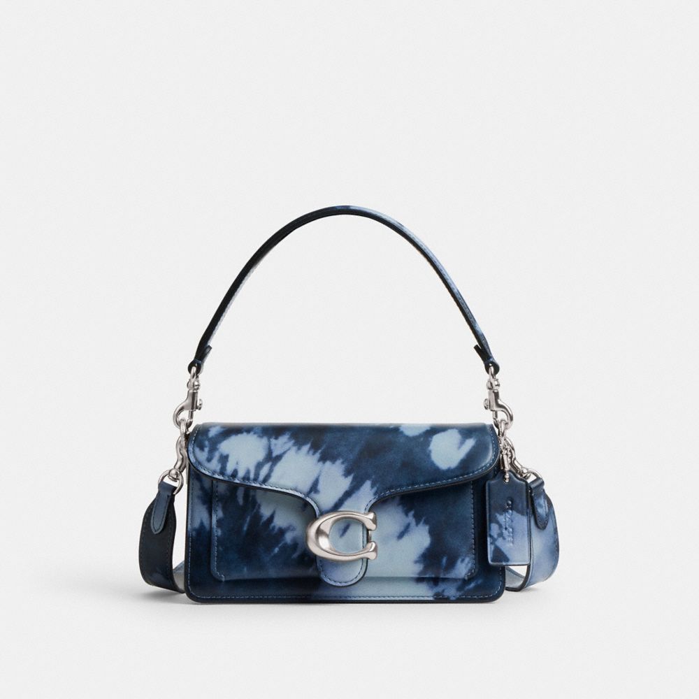 COACH CU079 Tabby Shoulder Bag 20 With Tie Dye Print SILVER/MIDNIGHT NAVY
