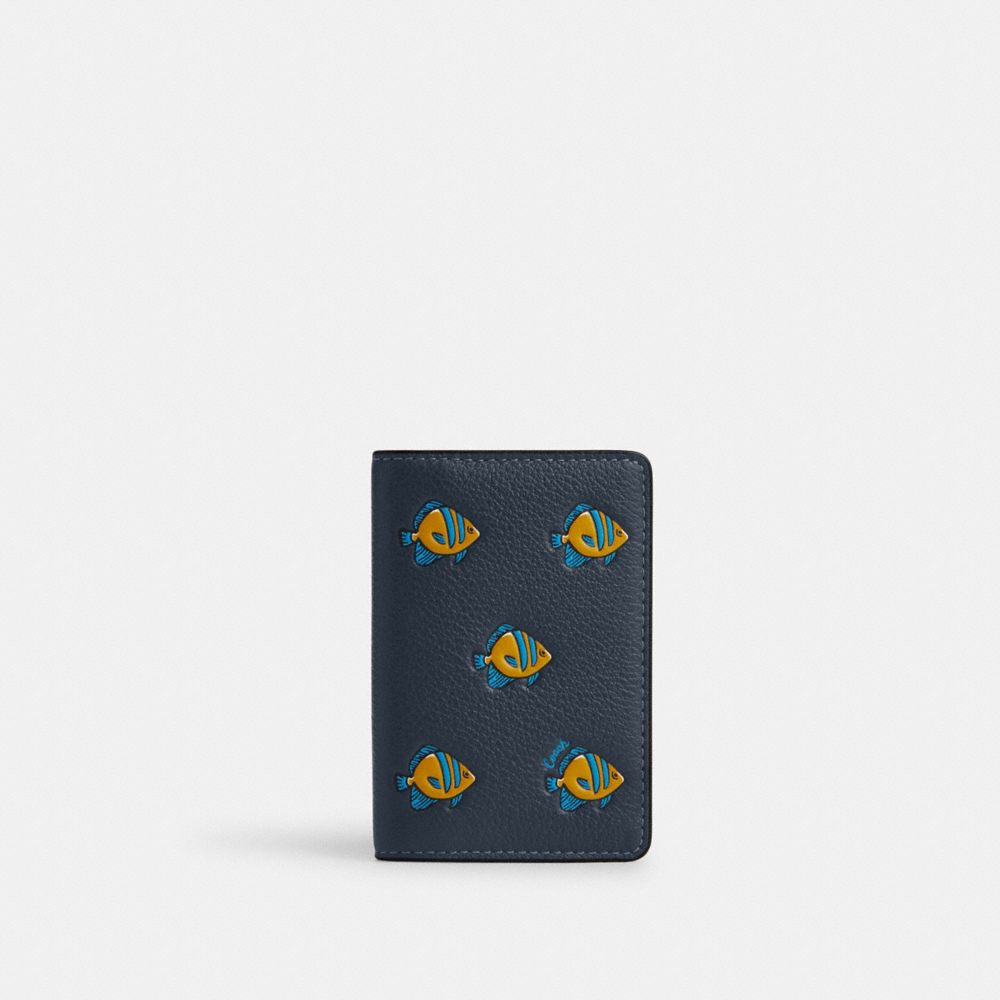 Id Wallet With Fish Print - CU125 - Denim Multi