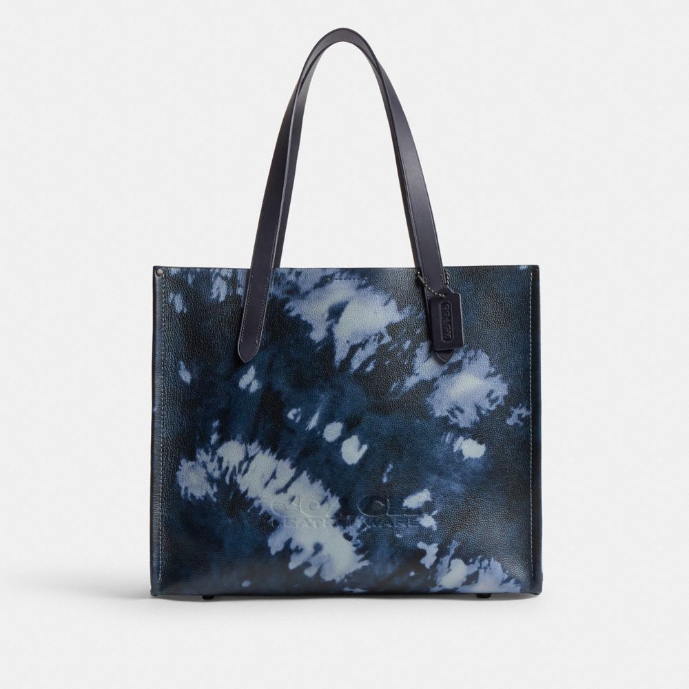 COACH CU156 Relay Tote Bag With Tie Dye Print MIDNIGHT NAVY MULTI