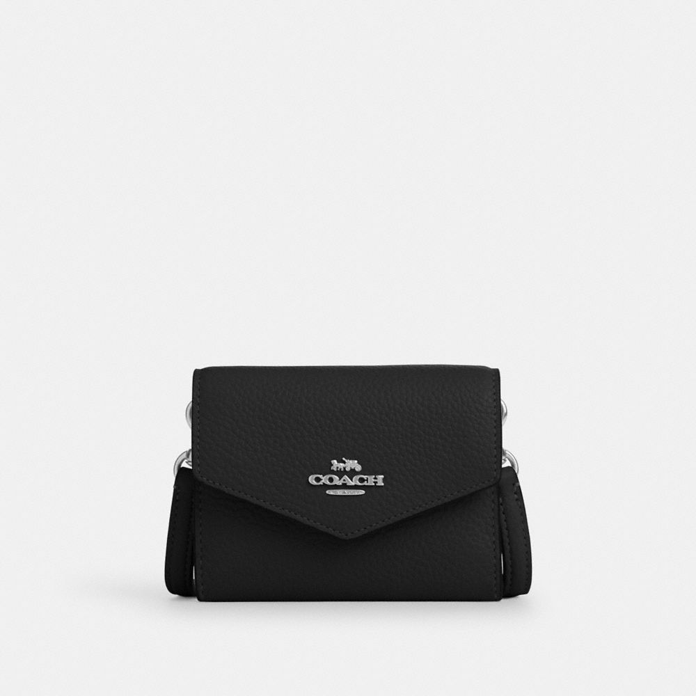COACH CU170 Mini Envelope Wallet With Strap SILVER/BLACK