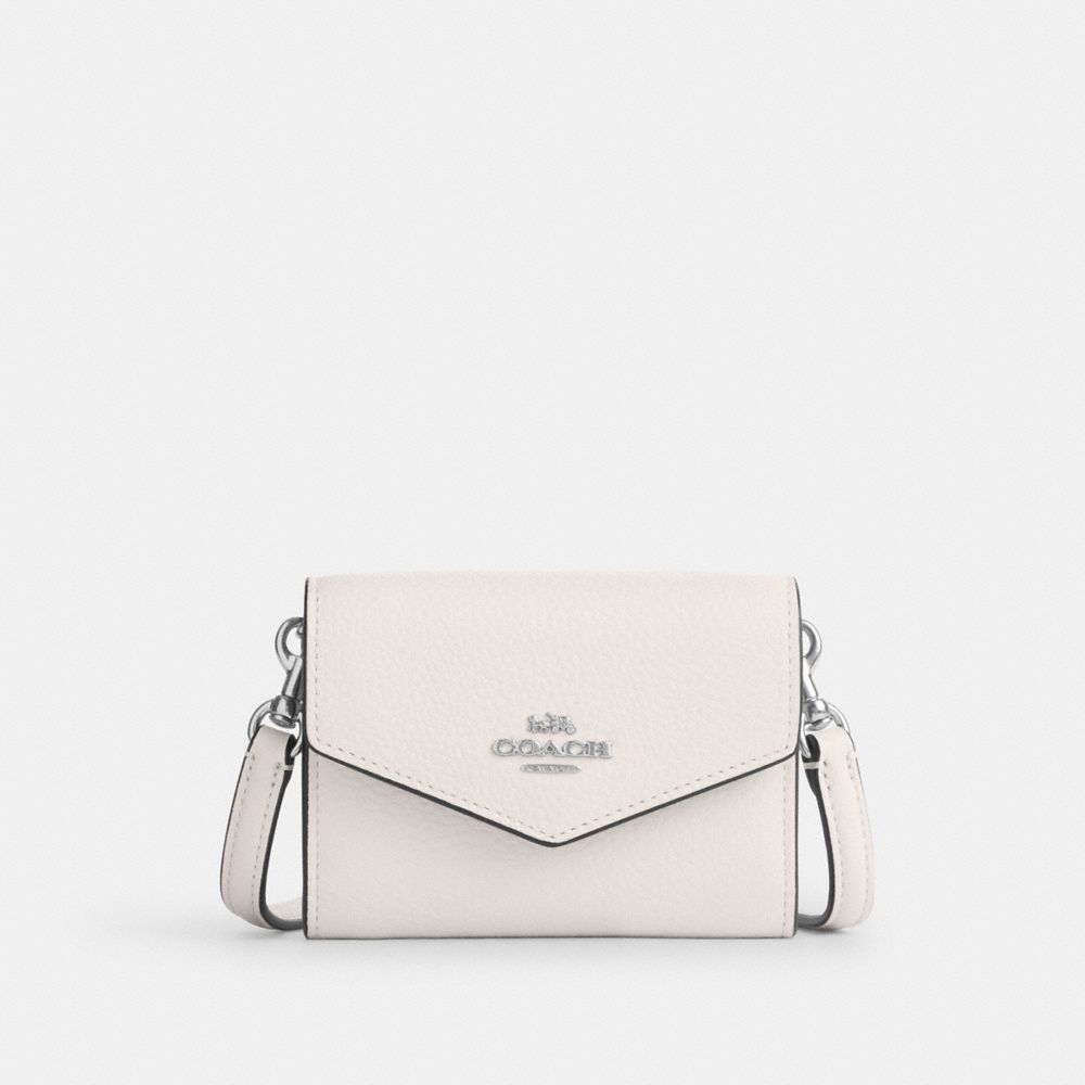 COACH CU170 Mini Envelope Wallet With Strap SILVER/CHALK