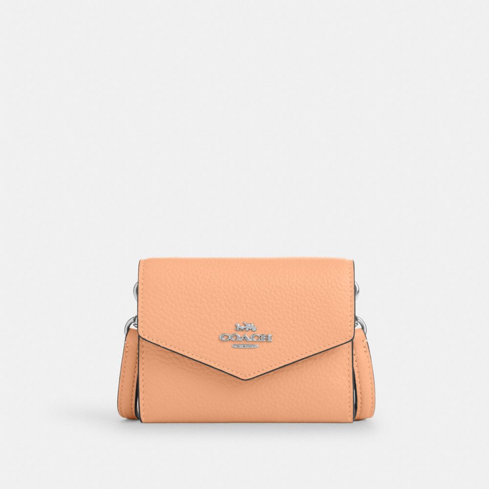 COACH CU170 Mini Envelope Wallet With Strap SV/FADED BLUSH