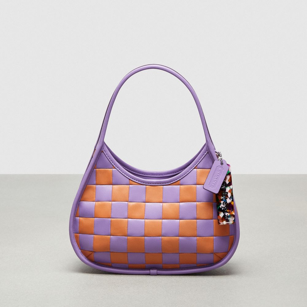 COACH CU192 Ergo Bag In Checkerboard Patchwork Upcrafted Leather Iris/Faded Orange