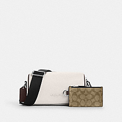 Axel Crossbody Bag In Colorblock Signature Canvas - CU195 - Sv/Chalk/Tan/Maple