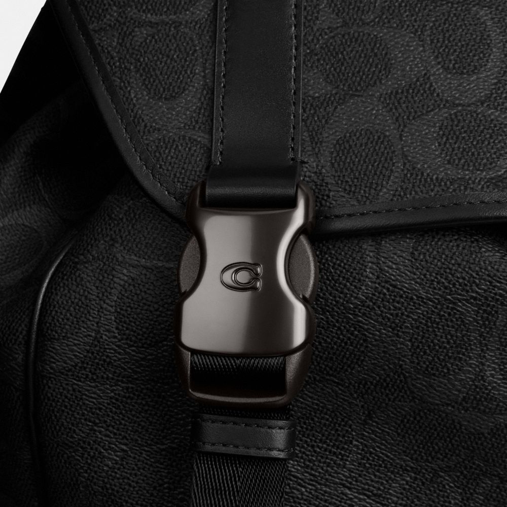 LEAGUE FLAP BACKPACK IN SIGNATURE CANVAS