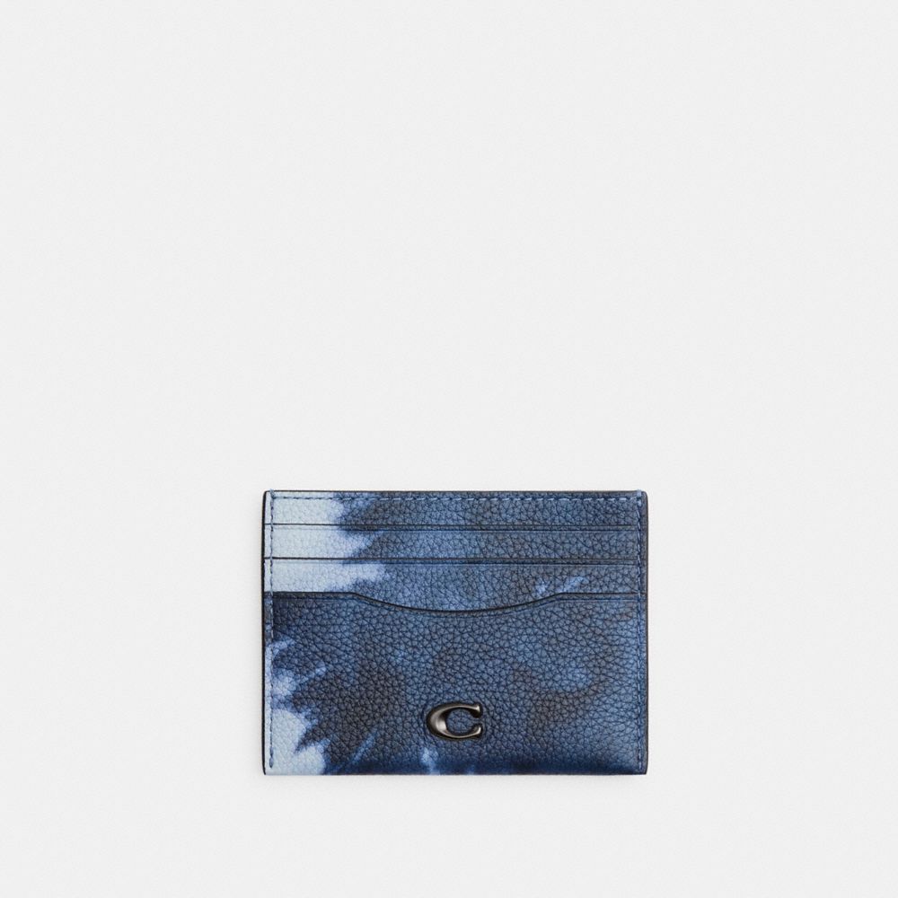 COACH CU216 Card Case With Tie Dye Print MIDNIGHT NAVY MULTI