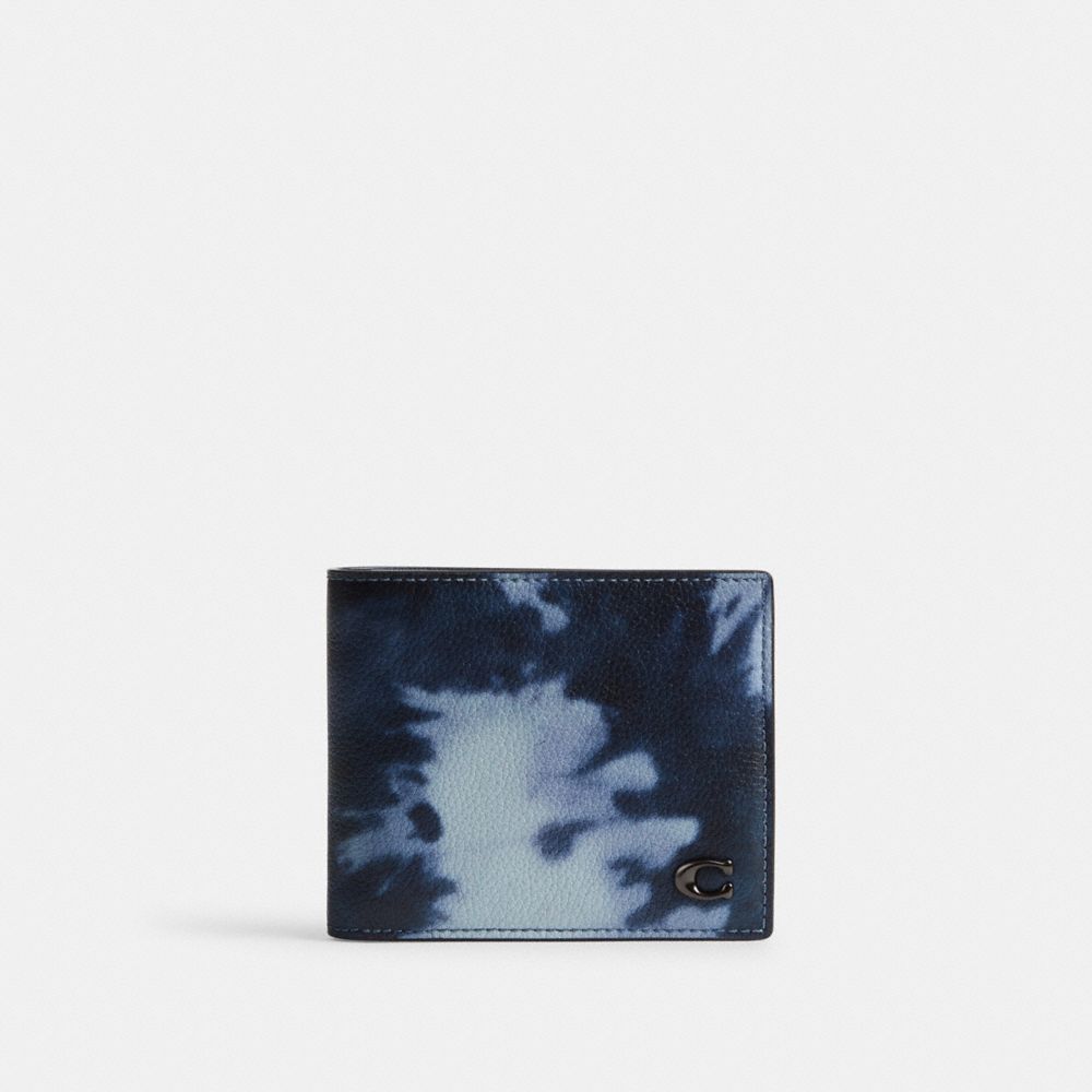 COACH CU222 3 In 1 Wallet With Tie Dye Print MIDNIGHT NAVY MULTI