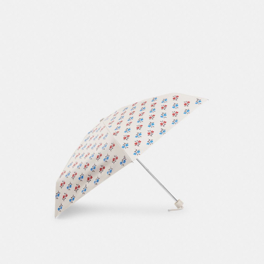 COACH CU247 Uv Protection Mini Umbrella In Floral Print Silver/Chalk Multi