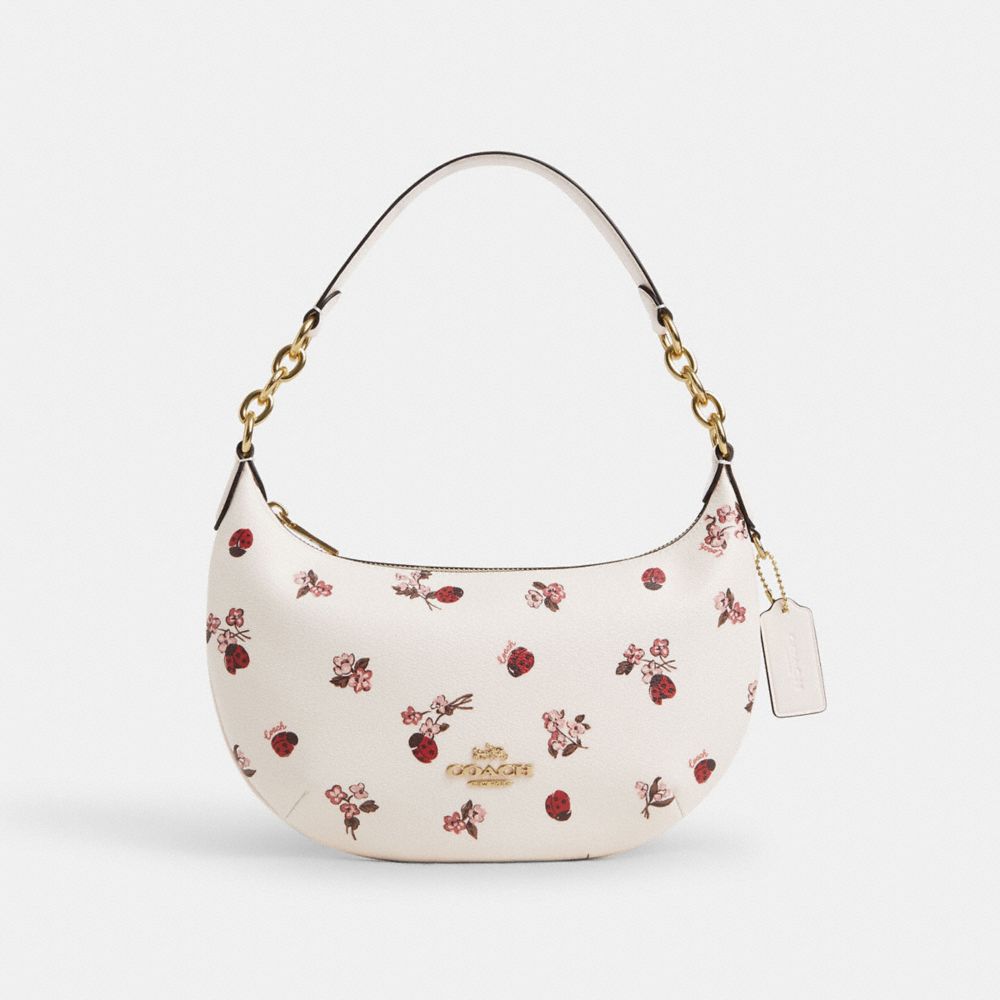 Payton Hobo With Ladybug Floral Print - CU270 - Gold/Chalk Multi