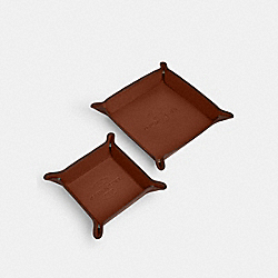Boxed Valet Tray Set - CU312 - Gunmetal/Dark Saddle