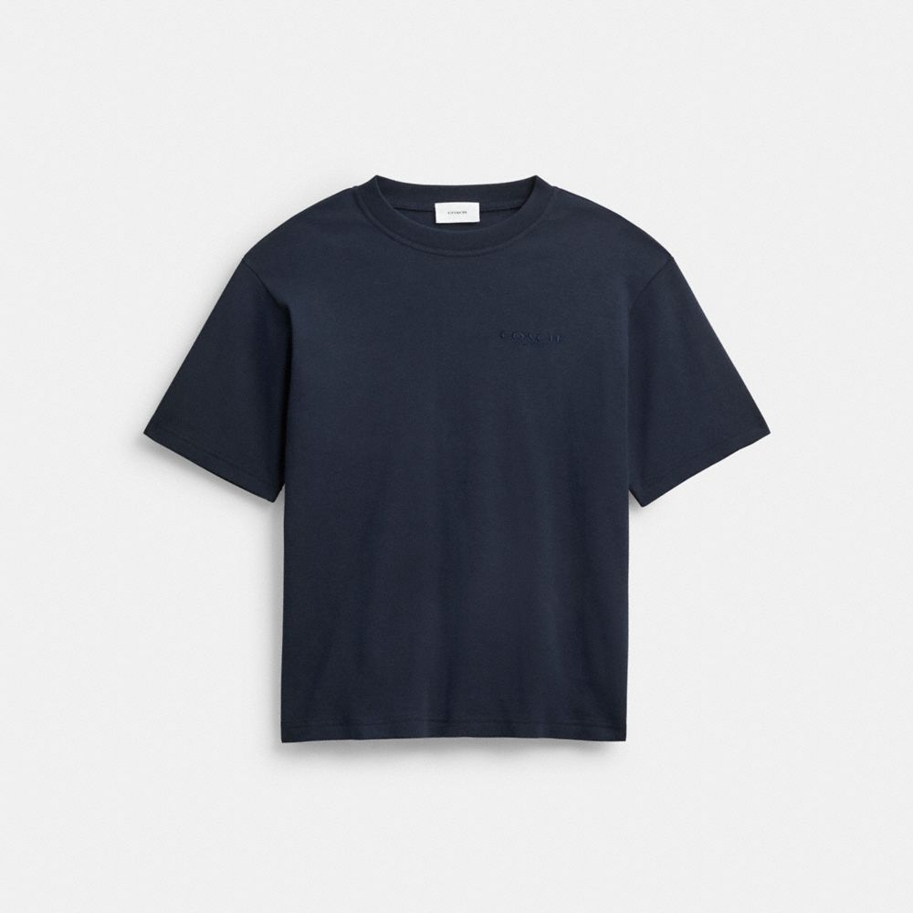 COACH CU383 T-shirt In Organic Cotton NAVY