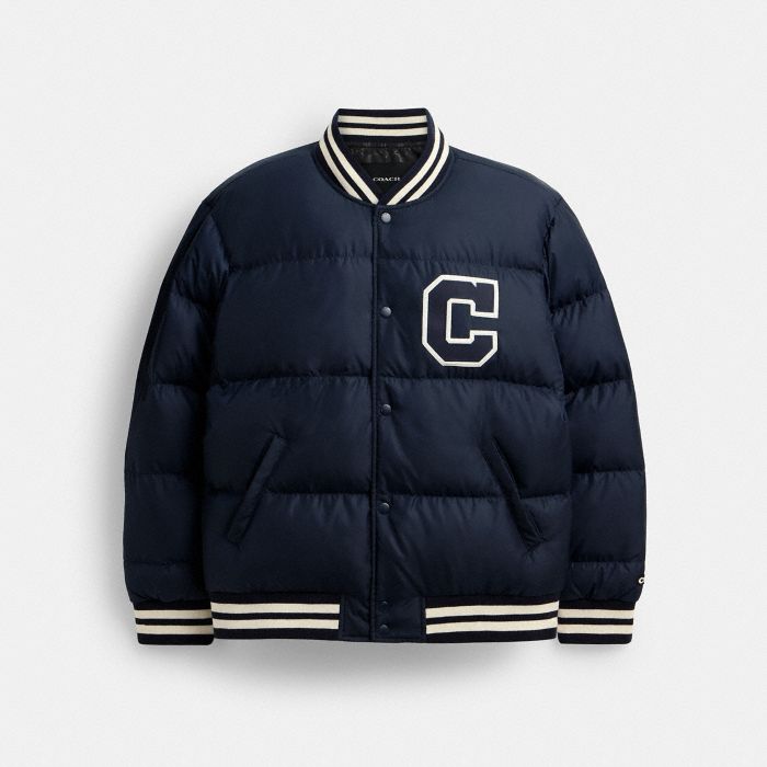 DOWN VARSITY JACKET IN RECYCLED POLYESTER