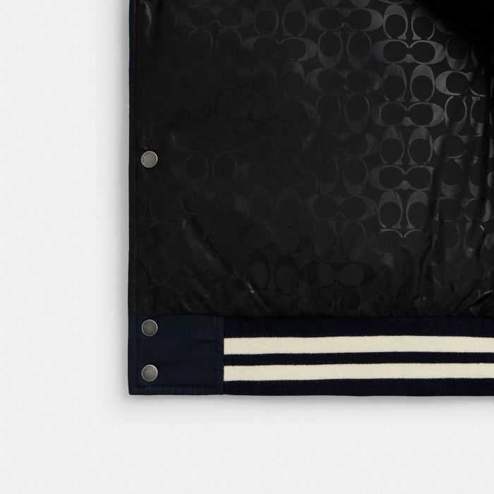 DOWN VARSITY JACKET IN RECYCLED POLYESTER