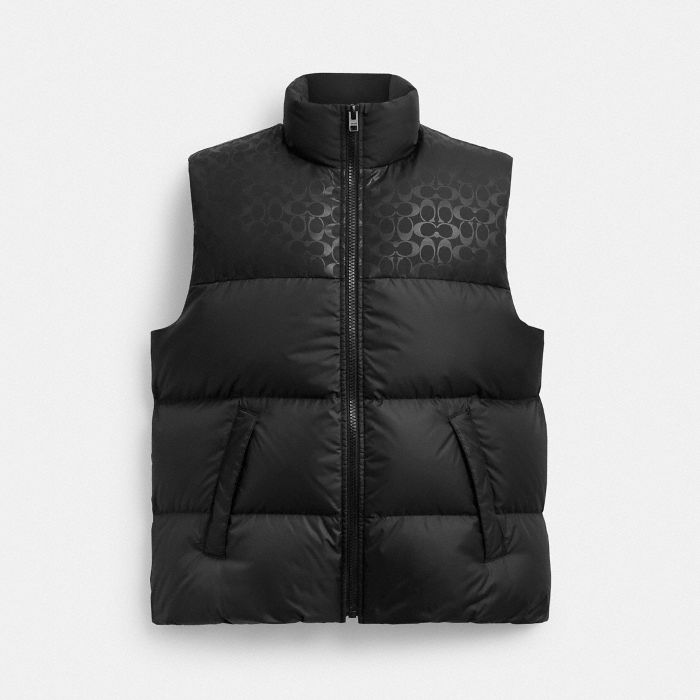 DOWN PUFFER VEST IN RECYCLED POLYESTER