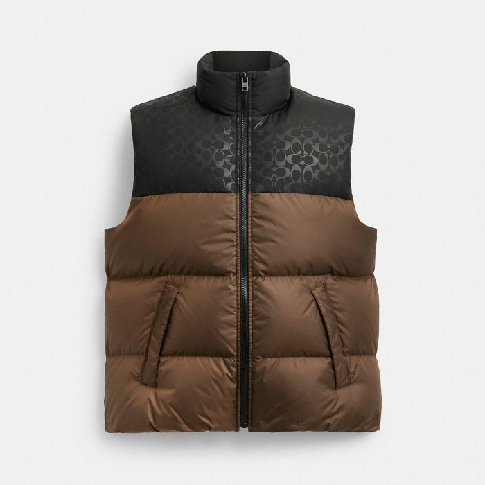 DOWN PUFFER VEST IN RECYCLED POLYESTER