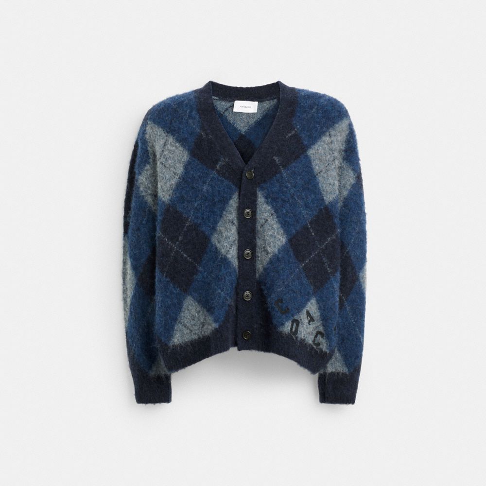 COACH Official Site Official page FUZZY ARGYLE CARDIGAN