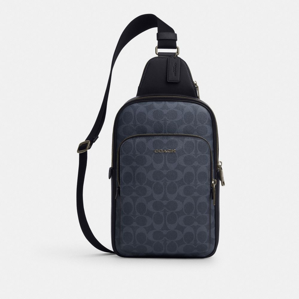 COACH CU547 Ethan Pack In Signature Denim GUNMETAL/DENIM/MIDNIGHT NAVY