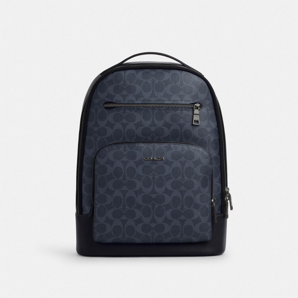 Ethan Backpack In Signature Denim - CU548 - Gunmetal/Denim/Midnight Navy