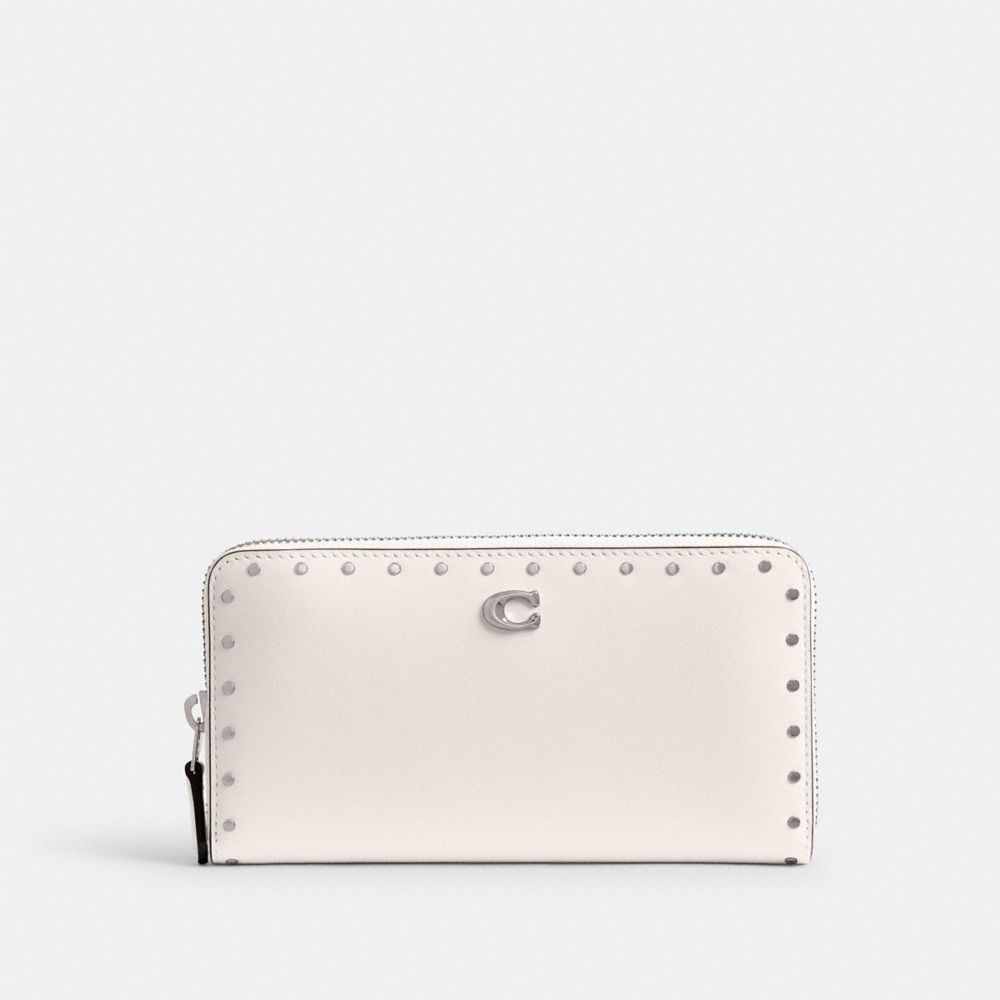 Essential Accordion Zip Wallet With Rivets - CU707 - Silver/Chalk